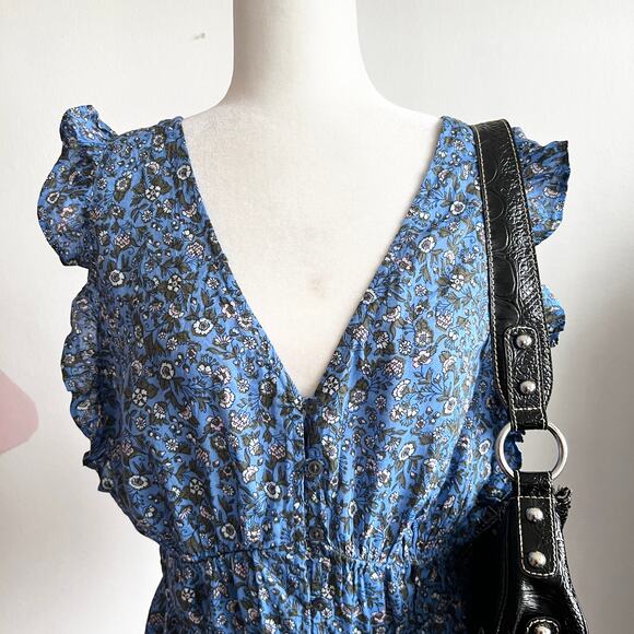 Old‎ Navy Smocked Peplum Top, Cottagecore Coquette Y2K Fairycore Large - Picture 2 of 6